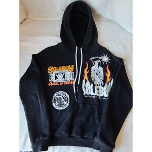 Soleboy Angel Of Death Hoodie Mens Medium Black Graphic Pullover Reaper Streetwe
